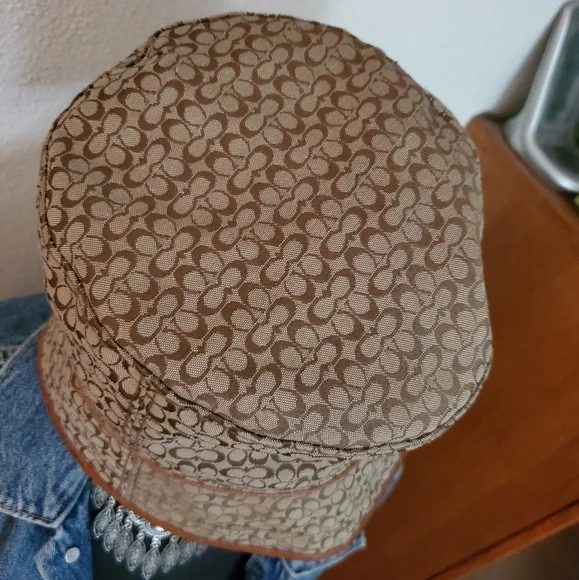 Coach Brown Signature Mini C Jacquard Monogram Bucket Hat Medim Large - Picture 4 of 13